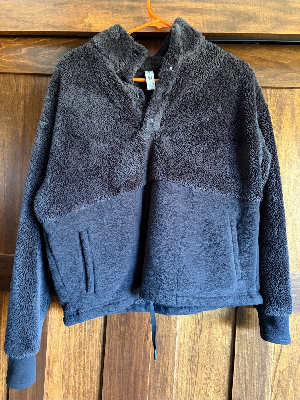 all in motion Black Sherpa Pullover Jacket